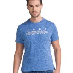 Parx Medium Blue Printed T-Shirt-image-35