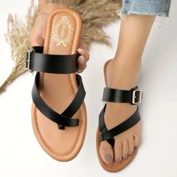 Shoetopia Kids Black & Brown Cross Strap Sandals-picture-30