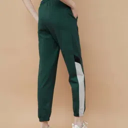 Kappa Dark Green Cotton Regular Fit Color-Block Sports Trackpants image 2