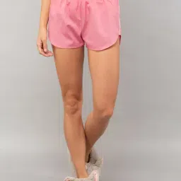 Bewakoof Pink Cotton Shorts-image-0