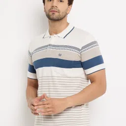 Duke Beige Regular Fit Striped Polo T-Shirt image 3