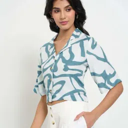 Akkriti by Pantaloons Blue Printed Casual Shirt image 3