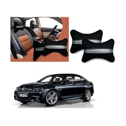 Auto Pearl Black Silver Strip Car Neck Cushion/Neck Pillow Compatible with BMW 5 Series-picture-19
