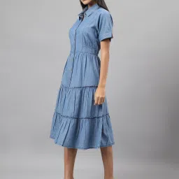 Latin Quarters Blue Regular Fit Shirt Dress image 3