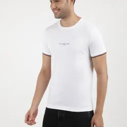 Tommy Hilfiger White Cotton Slim Fit T-Shirt image 3