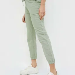 Fame Forever by Lifestyle Sage Green Cotton Joggers image 3
