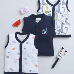 Bumzee Kids Navy & White Printed Jhablas (Pack Of 3)-picture-16