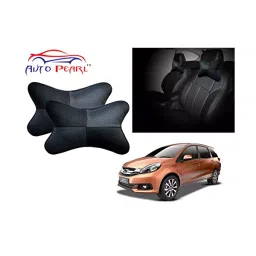 Auto Pearl Black Grey Chess Designer Car Neck Cushion/Neck Pillow Compatible with Honda Mobilio-image-99