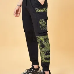 Sf Jeans By Pantaloons Black Cotton Regular Fit Printed Joggers image 3