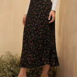 Rare Black Floral Print Skirt image 3