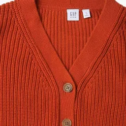 GAP Girls Orange Cotton Self Cardigan image 3