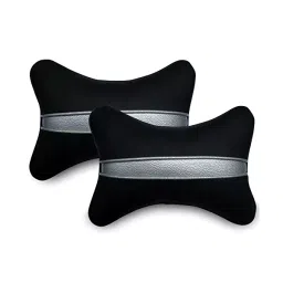 Auto Pearl Black Silver Strip Car Neck Cushion/Neck Pillow Compatible for Maruti Suzuki Swift Type 2 image 2