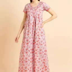 Sweet Dreams Pink Cotton Printed Night Gown-picture-25