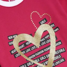 3PIN Girls Red Cotton Regular Fit Printed Sweatshirt image 2