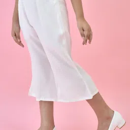 Juniper Girls White Solid Plazzos image 3