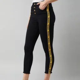 Miss Chase Black High Rise Patchwork Jeans image 3