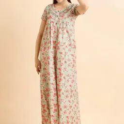 Sweet Dreams Green Cotton Printed Night Gown-picture-45