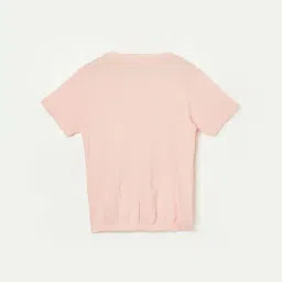 Fame Forever By Lifestyle Peach Cotton Regular Fit T-Shirt image 2