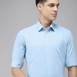 Arrow Manhattan Self Design Slim Fit Opaque Pure Cotton Formal Shirt-image-28