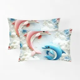 Home Sizzler White Graphic 210 TC Bedsheet with 2 Pillow Covers image 3