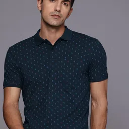 Louis Philippe Sport Pure Cotton Printed Polo Collar Slim Fit Pocket T-shirt-picture-34