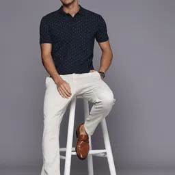 Louis Philippe Sport Pure Cotton Printed Polo Collar Slim Fit Pocket T-shirt image 2