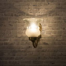Fos Lighting Gold-Toned & White Self Design Antique Brass Wallchiere-picture-48