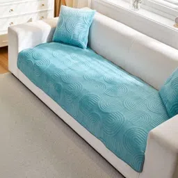 HOMETHREADS Blue & Turquoise Blue Sofa Cover image 5