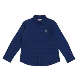 US Polo Assn Cotton Knit Full Sleeves Solid Shirt - Navy Blue-image-49