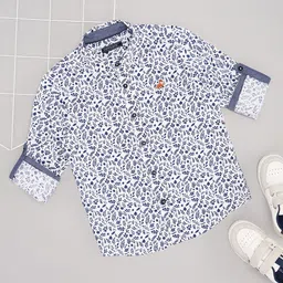 Pantaloons Junior Cotton Full Sleeves Floral Printed Shirt - White-picture-29