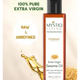 Mystiq Living Virgin Sesame Oil -200ml For Baby Body Massage Hair Face & Skin 100% Pure And Cold Pressed-image-9