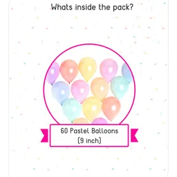 Babyhug Pastel Balloons Multicolour - Pack of 60 image 2