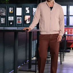 Campus Sutra Men Striped Lightweight Biker Jacket-picture-17