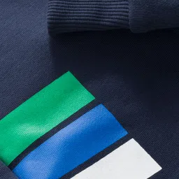 UCB Cotton Knit Full Length Lounge Pant With Text Print - Navy Blue image 3