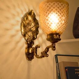 Fos Lighting Golden Elegant Betel Leaf Aluminium 1 Light Wall Sonce (Bulb not included) - Set of 1-picture-41