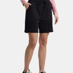 Jockey AW23 Women's Super Combed Cotton Rich Regular Fit Shorts with Side Pockets image 3