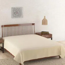 Fabindia Home Azig Beige Cotton 120 TC Double Bed Cover-image-19