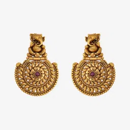 Kushal's Fashion Jewellery Pink Golden Earrings for Women image 3