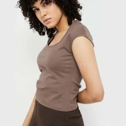 Ginger by Lifestyle Brown Regular Fit Top image 3