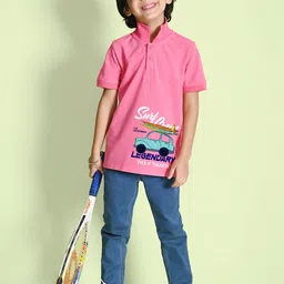 NUSYL Boys Printed Polo Collar T-shirt image 2