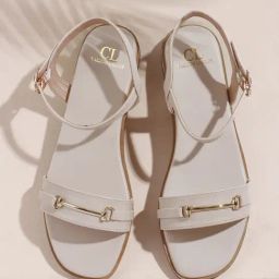 Carlton London Women's Cream Ankle Strap Sandals-picture-35