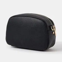 Accessorize London Black Textured Small Cross Body Bag image 4