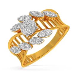 Kisna Diamond & Gold Jewellery Mary 14k (585) Diamond & Gold Ring For Women-picture-2
