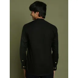 VASTRAMAY Boys Black Solid Full Sleeves Kurta image 3