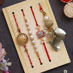 eCraftIndia Assorted Multicolor Rakhi with Bro Showpiece image 3