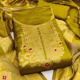 Panzora Organza Unstitched Dress Material-picture-33