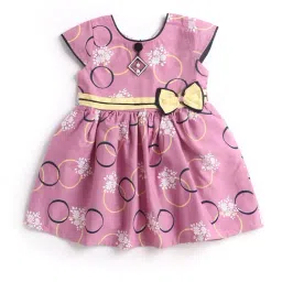 The Magic Wand Kids Pink Floral Print Dress with Bow-image-7