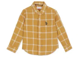 U.S. Polo Assn. Kids Mustard Checks Full Sleeves Shirt-image-12