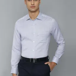 Louis Philippe Permapress Blue Cotton Regular Fit Printed Shirt-picture-20