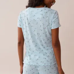 La Vie En Rose Blue Polyester Floral Print Sleepshirt image 2